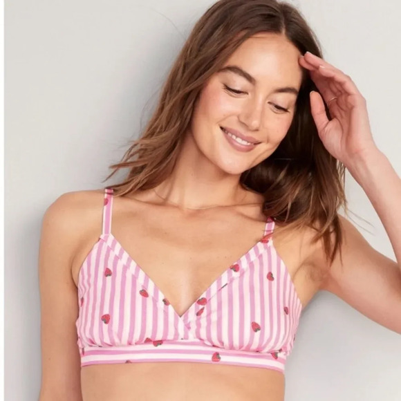 OLD NAVY Matching Printed Smocked Bralette Top in Strawberry Jammin' - Picture 1 of 8